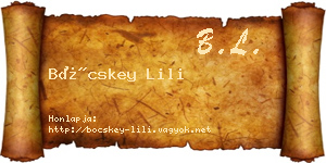 Böcskey Lili névjegykártya